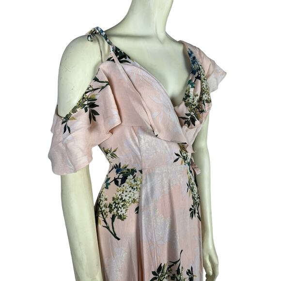 Astr the Label NWT New Pink Floral Wrap Dress sz Small - Picture 3 of 16